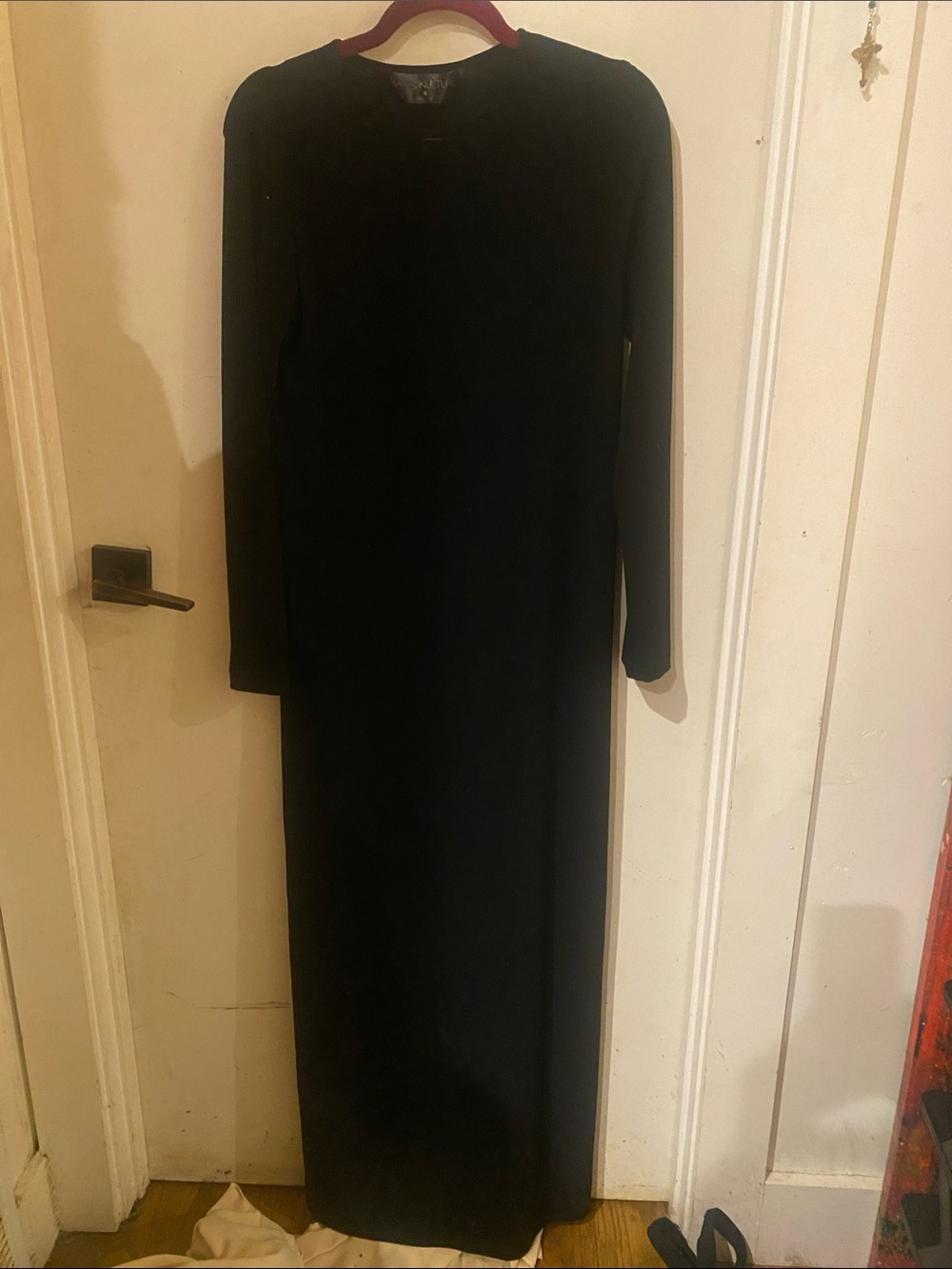 Elegant Black Long Sleeve Maxi Dress Very Morticia Adams 🤣